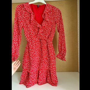 DIVIDED Floral Red Dress